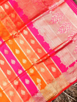 Banarasi Red Blended Rangkat Silk Saree