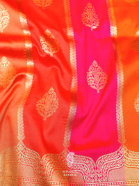 Banarasi Red Blended Rangkat Silk Saree