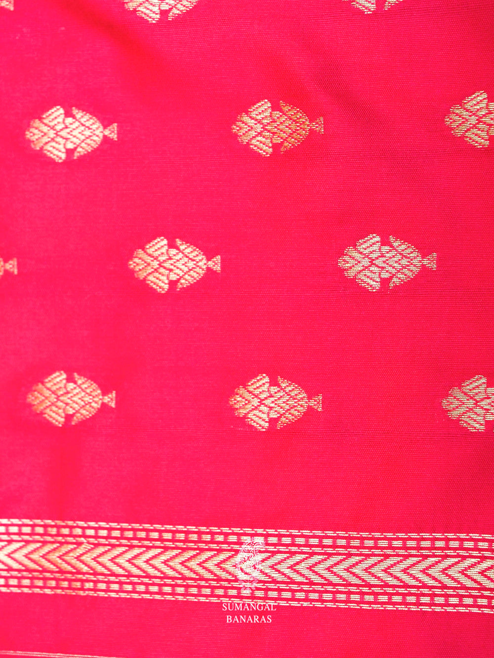 Banarasi Red Blended Rangkat Silk Saree