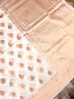 Banarasi White Blended Organza Silk Saree