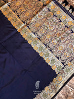Banarasi Navy Blue Blended Silk Saree