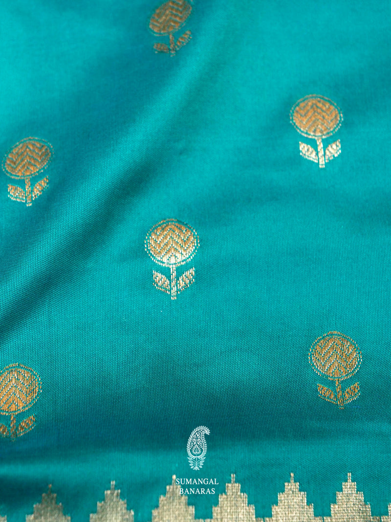 Banarasi Sky Blue Blended Silk Saree