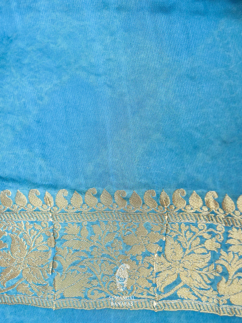 Banarasi Blue Blended Moonga Silk Saree