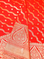 Banarasi Red Blended Moonga Silk Saree