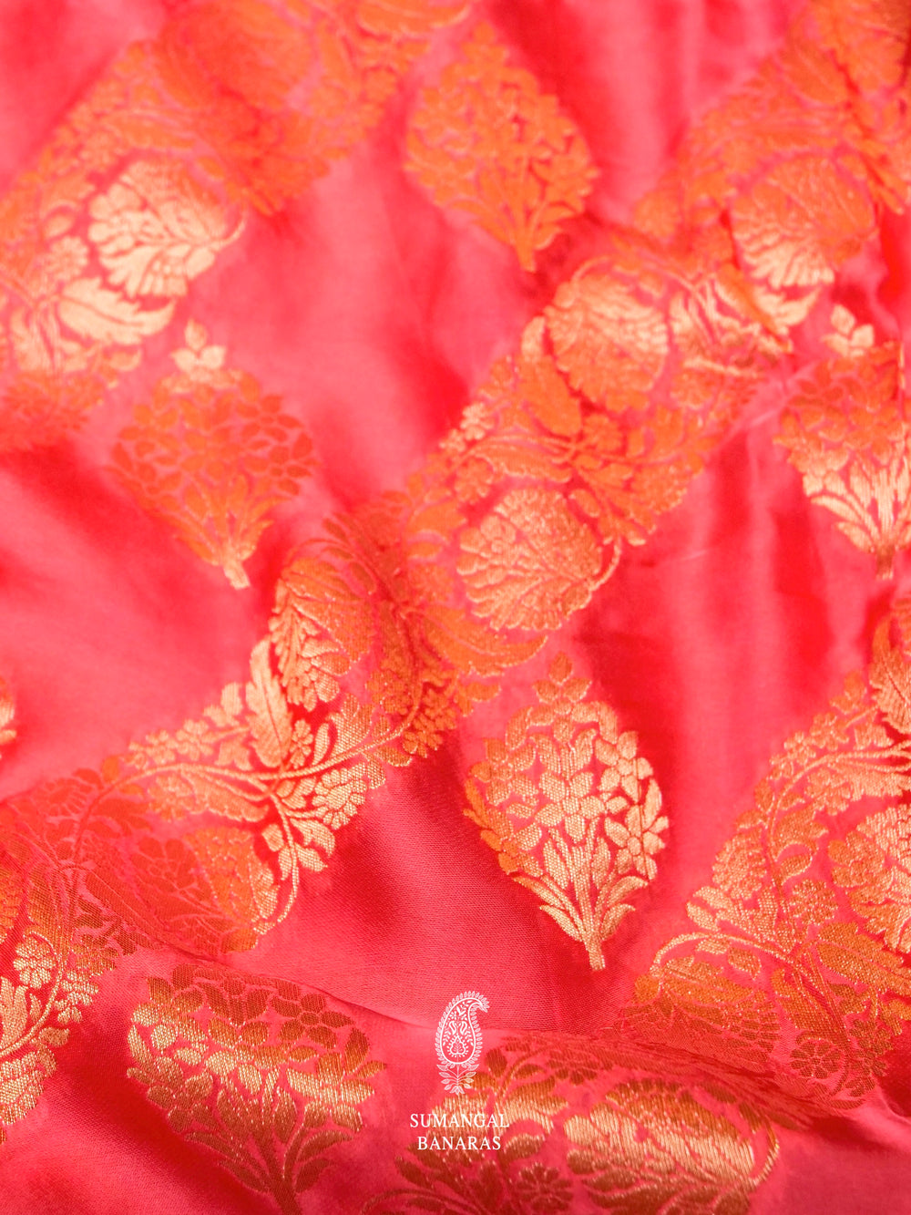 Banarasi Red Blended Moonga Silk Saree