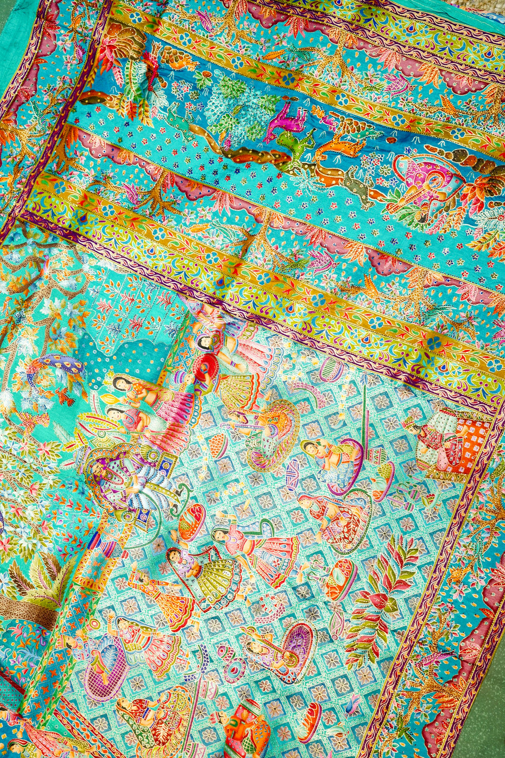 Banarasi Sea Green Blended Moonga Silk Saree