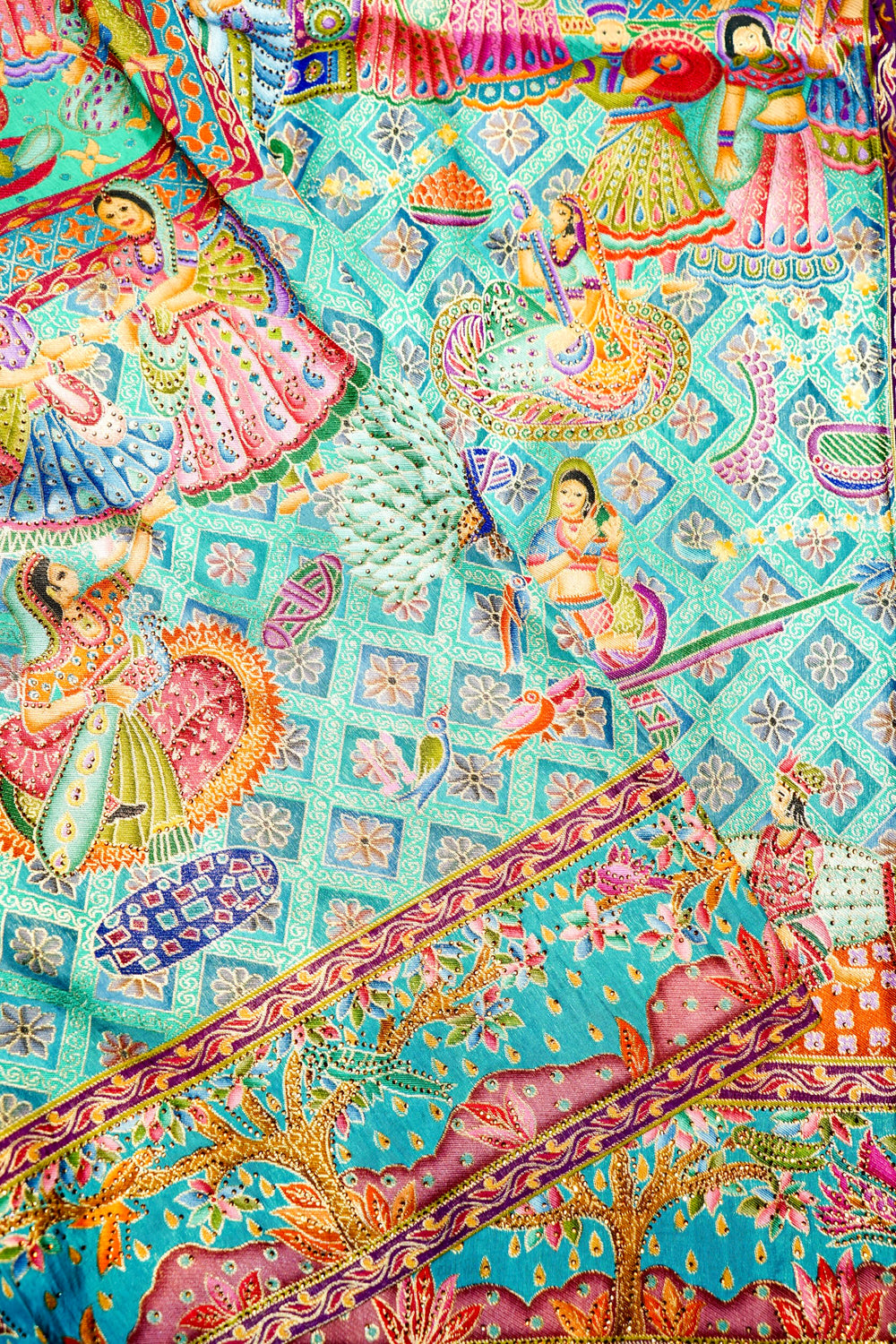 Banarasi Sea Green Blended Moonga Silk Saree