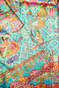 Banarasi Sea Green Blended Moonga Silk Saree