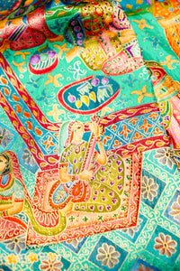 Banarasi Sea Green Blended Moonga Silk Saree