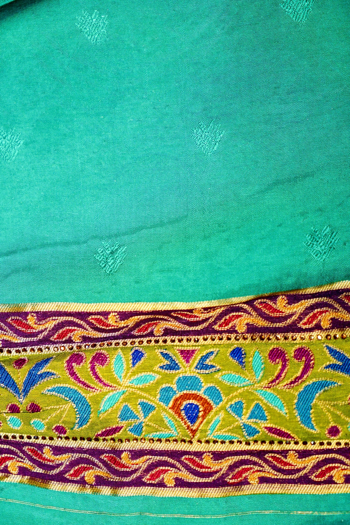 Banarasi Sea Green Blended Moonga Silk Saree