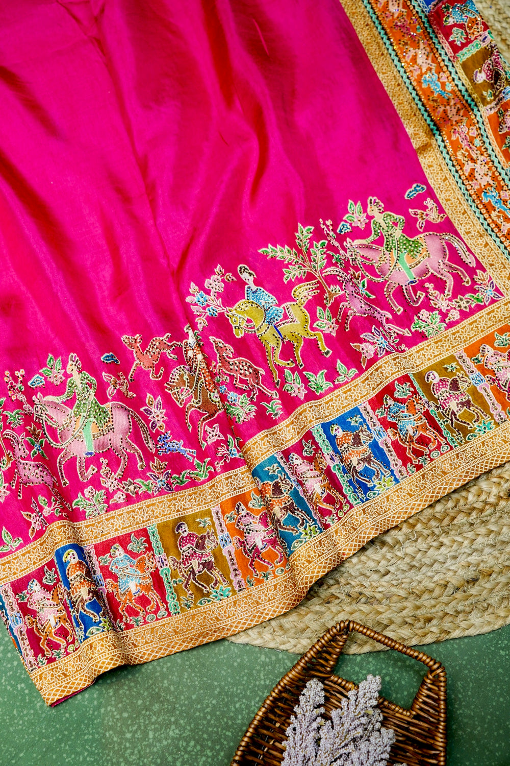 Banarasi Pink Blended Moonga Silk Saree