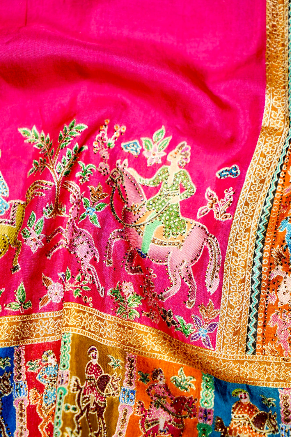 Banarasi Pink Blended Moonga Silk Saree