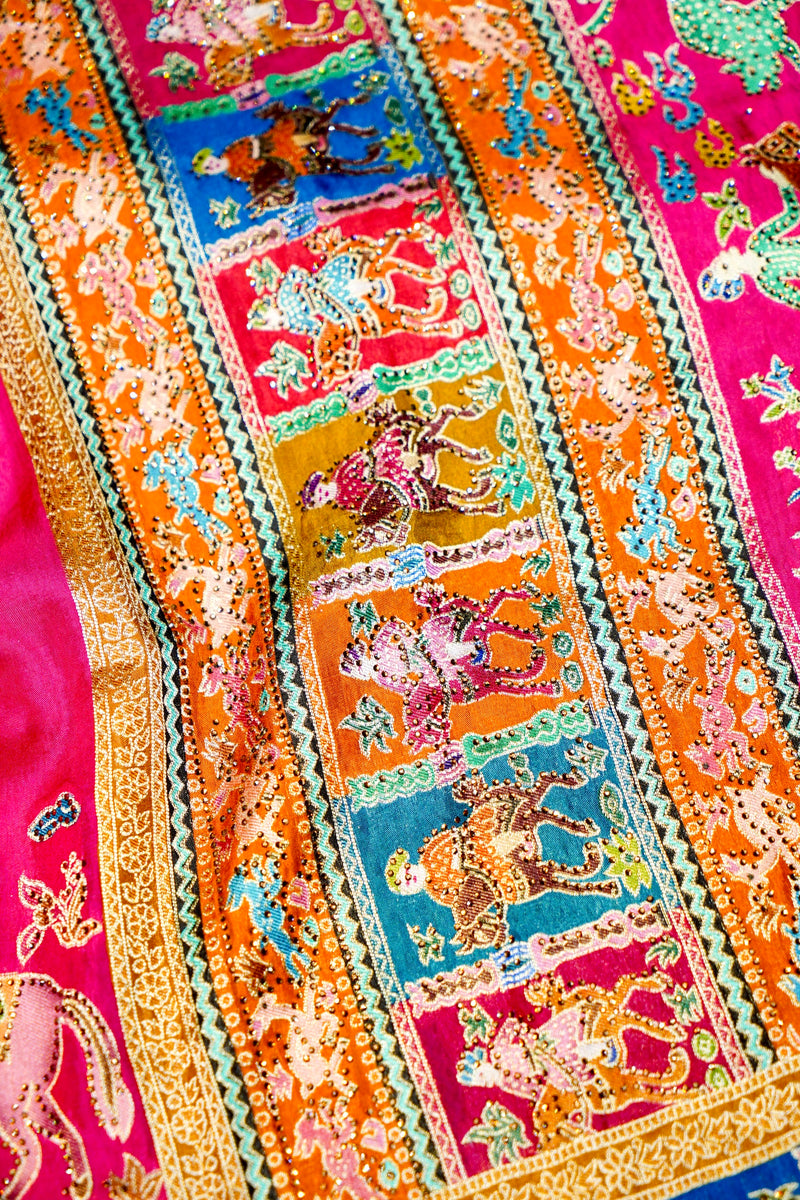 Banarasi Pink Blended Moonga Silk Saree