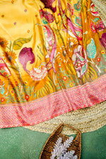 Banarasi Yellow Blended Moonga Silk Saree