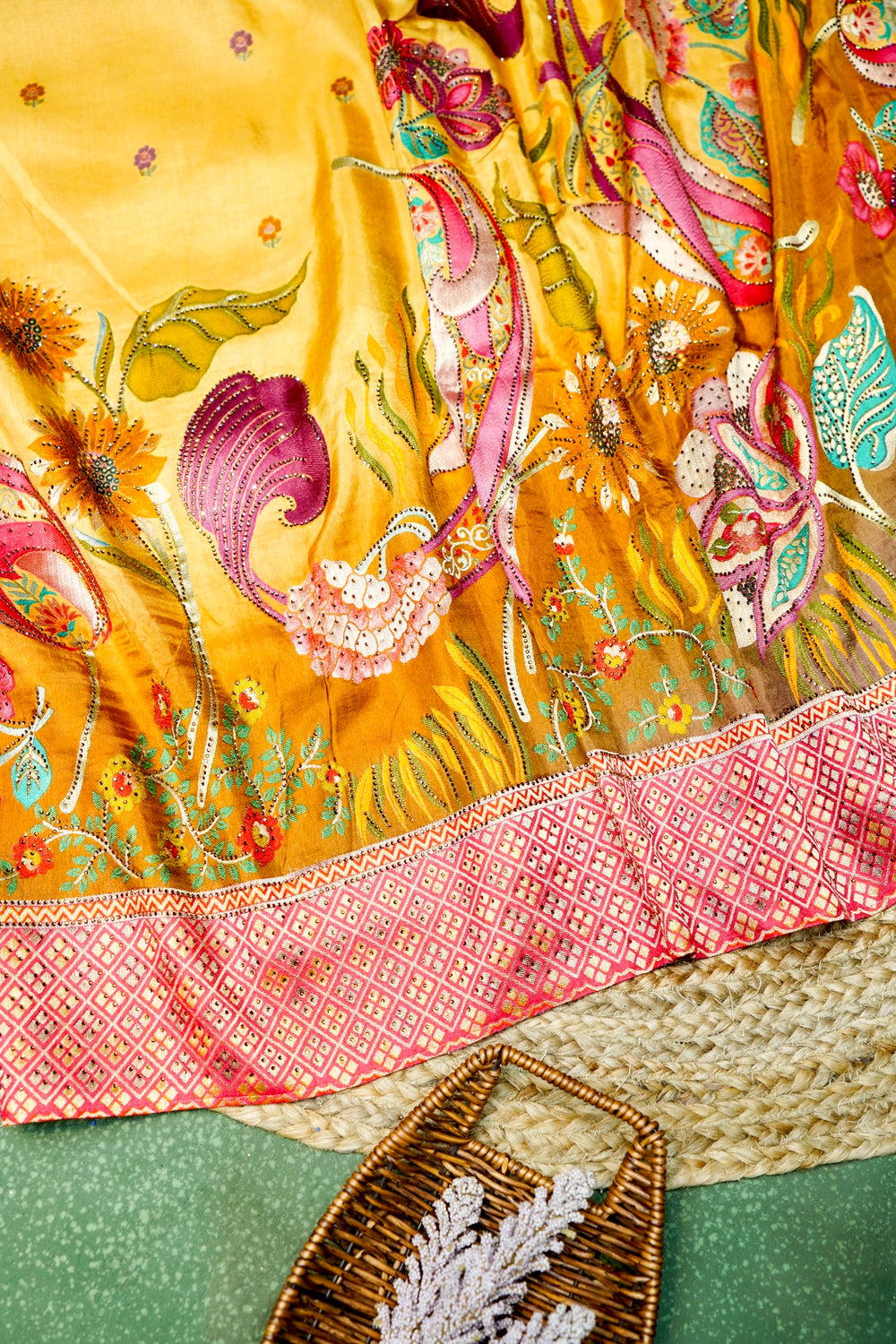 Banarasi Yellow Blended Moonga Silk Saree