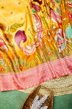Banarasi Yellow Blended Moonga Silk Saree