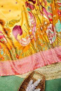 Banarasi Yellow Blended Moonga Silk Saree