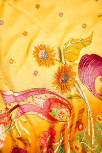 Banarasi Yellow Blended Moonga Silk Saree