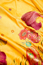Banarasi Yellow Blended Moonga Silk Saree