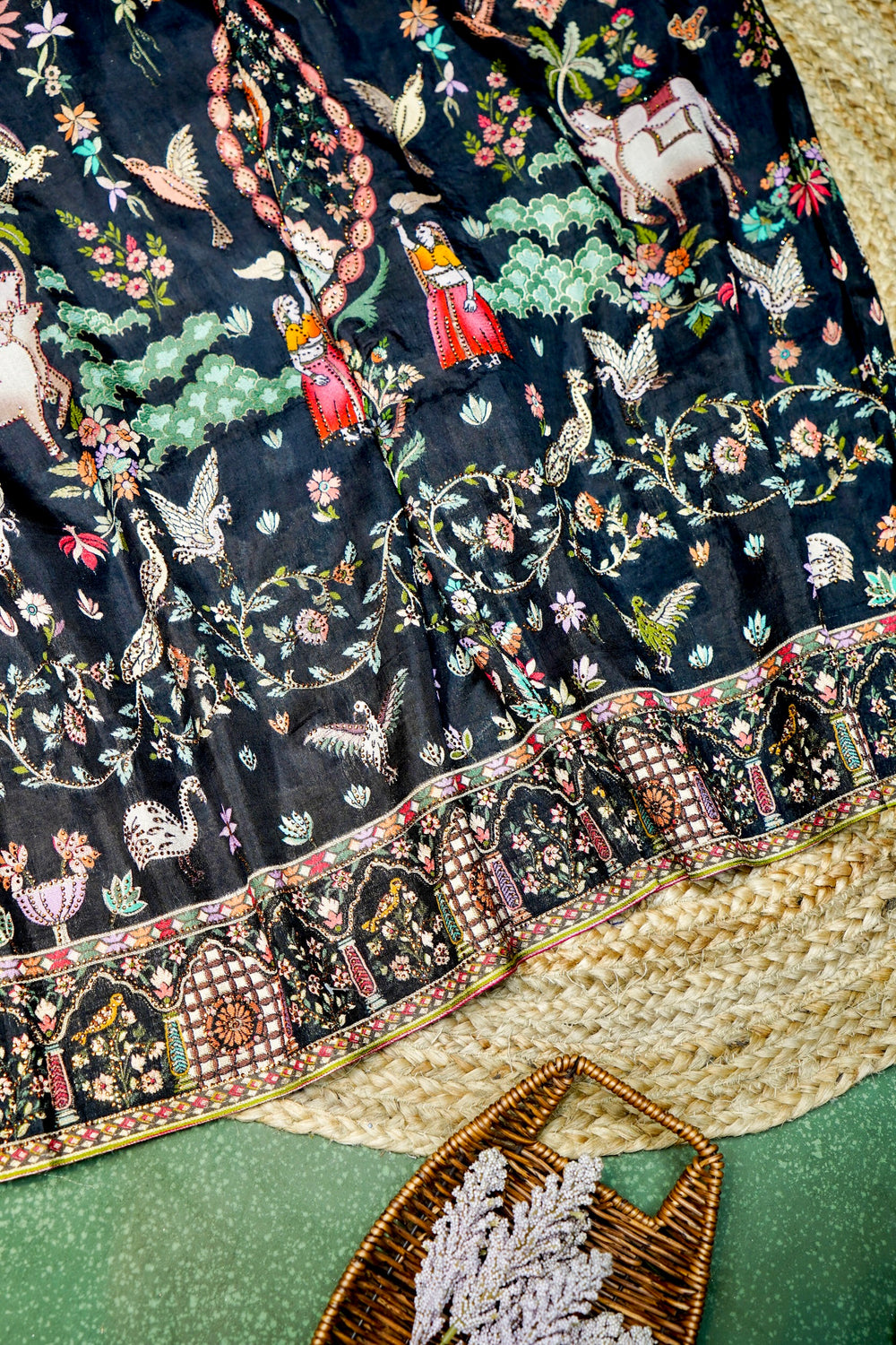 Banarasi Black Blended Moonga Silk Saree