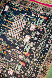 Banarasi Black Blended Moonga Silk Saree