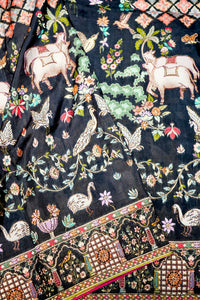 Banarasi Black Blended Moonga Silk Saree