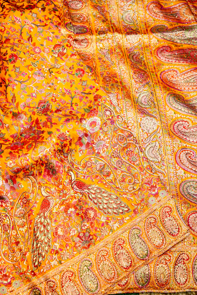 Banarasi Yellow Blended Moonga Silk Saree