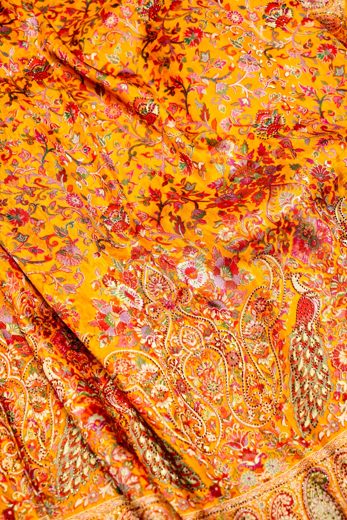 Banarasi Yellow Blended Moonga Silk Saree
