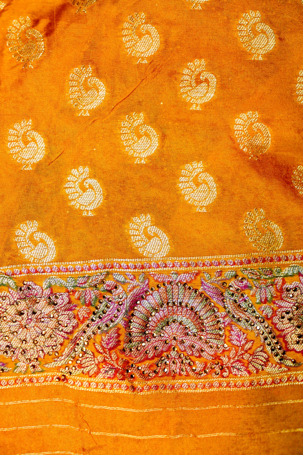 Banarasi Yellow Blended Moonga Silk Saree