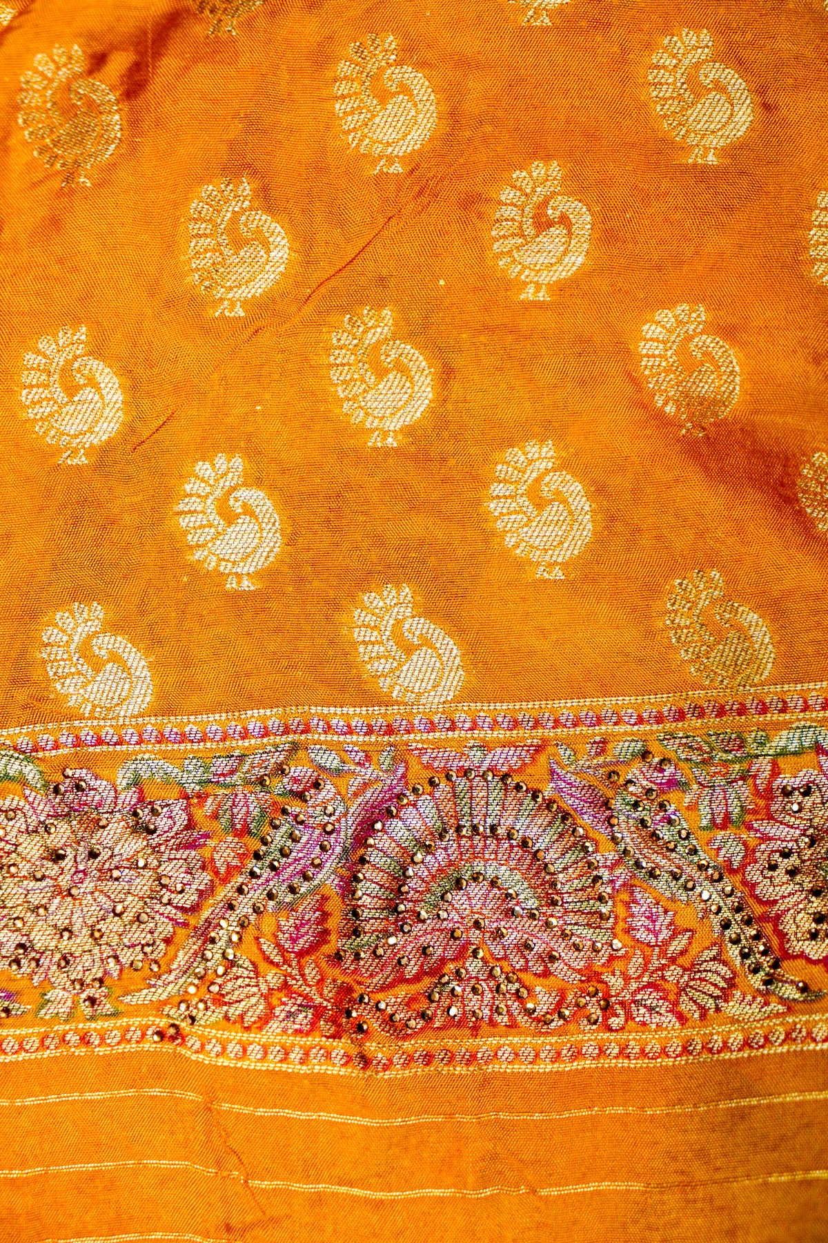 Banarasi Yellow Blended Moonga Silk Saree