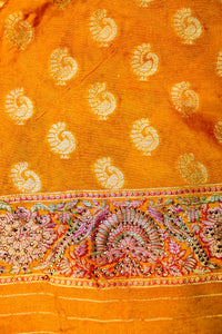 Banarasi Yellow Blended Moonga Silk Saree
