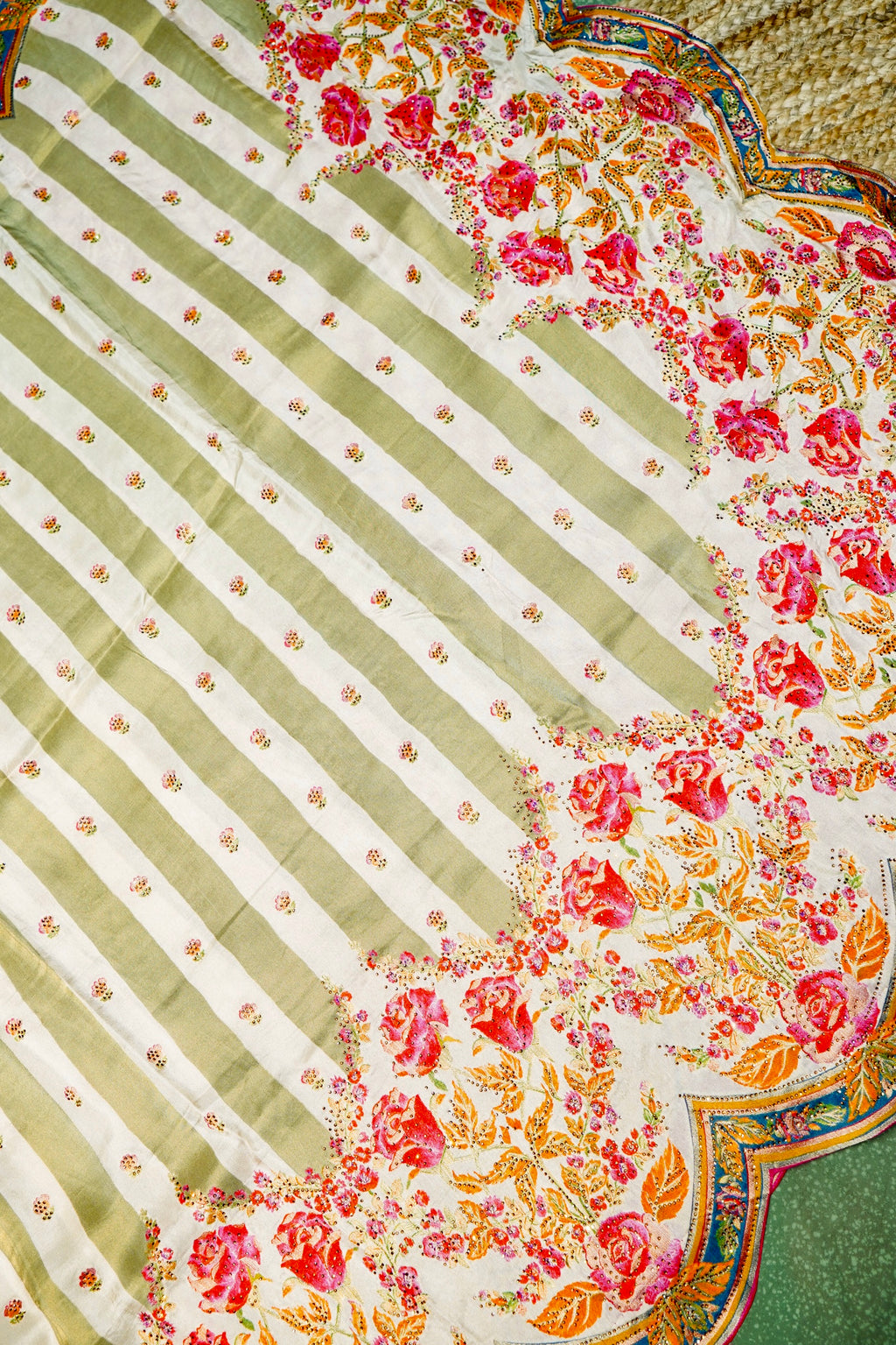 Banarasi Green Blended Moonga Silk Saree