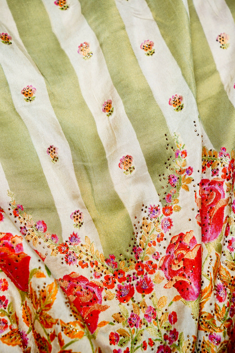 Banarasi Green Blended Moonga Silk Saree