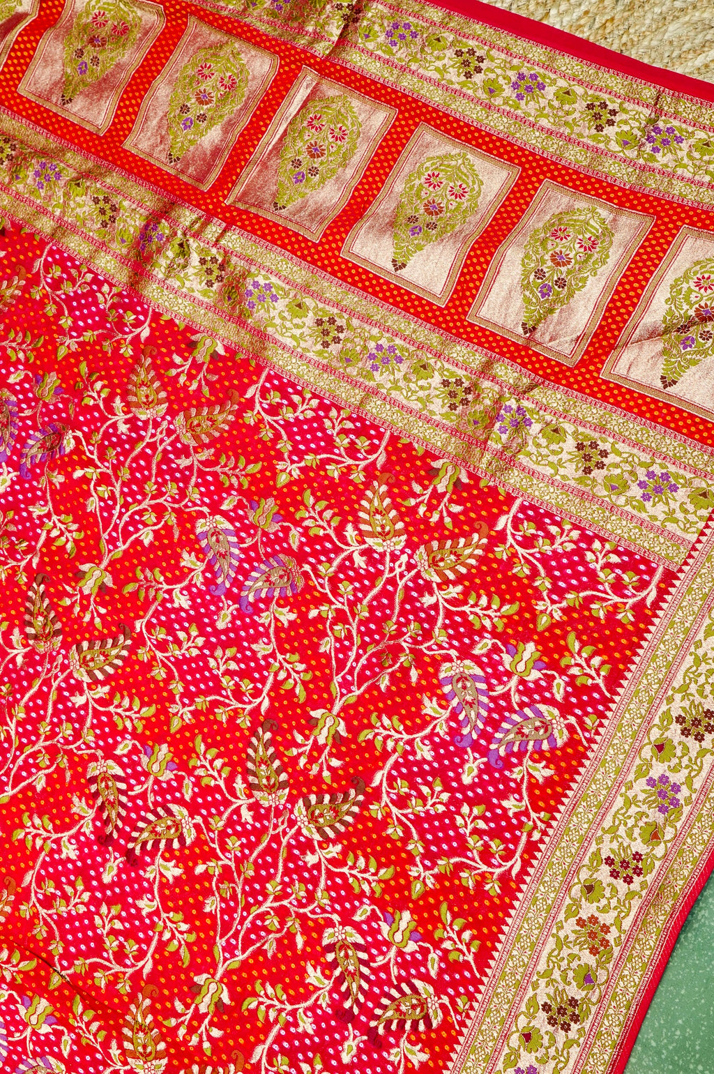 Banarasi Red Blended Khaddi Georgette Saree