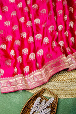 Banarasi Pink Blended Soft Silk Saree
