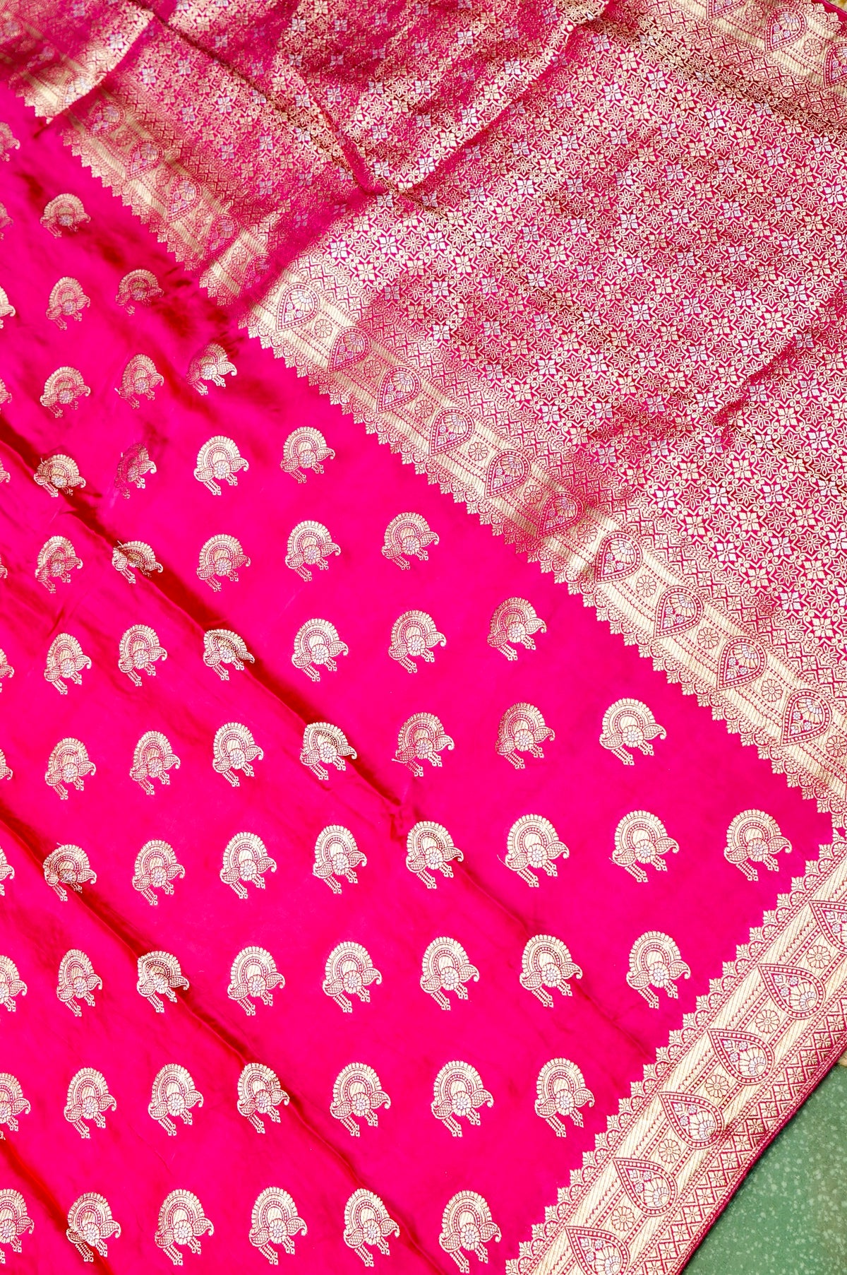 Banarasi Pink Blended Soft Silk Saree