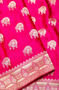 Banarasi Pink Blended Soft Silk Saree