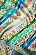 Banarasi Firozi Blended Satin Silk Saree