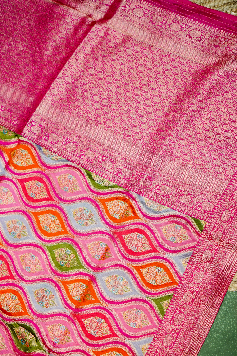 Banarasi Pink Blended Moonga Silk Saree