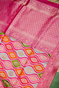 Banarasi Pink Blended Moonga Silk Saree