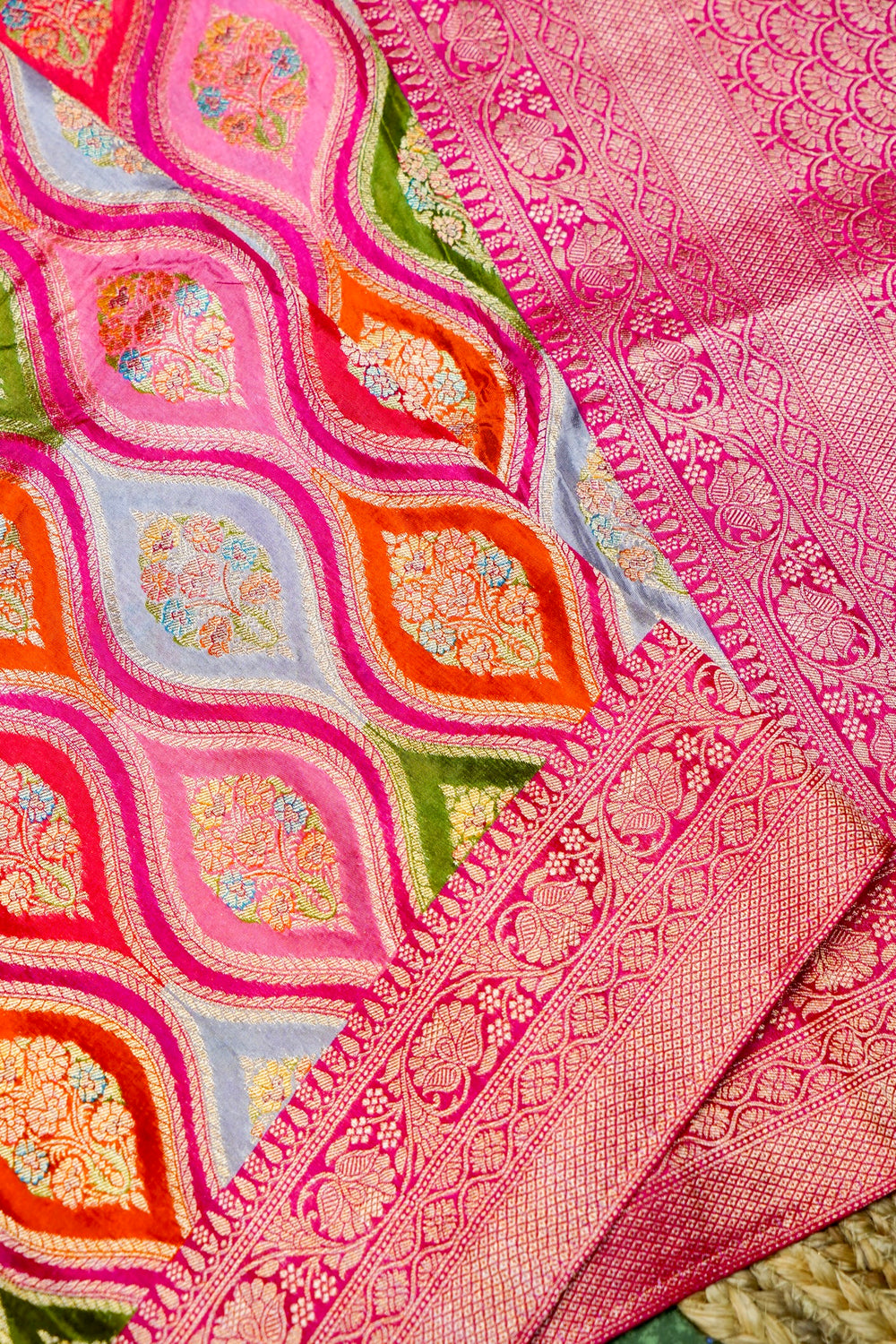 Banarasi Pink Blended Moonga Silk Saree