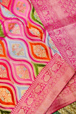 Banarasi Pink Blended Moonga Silk Saree