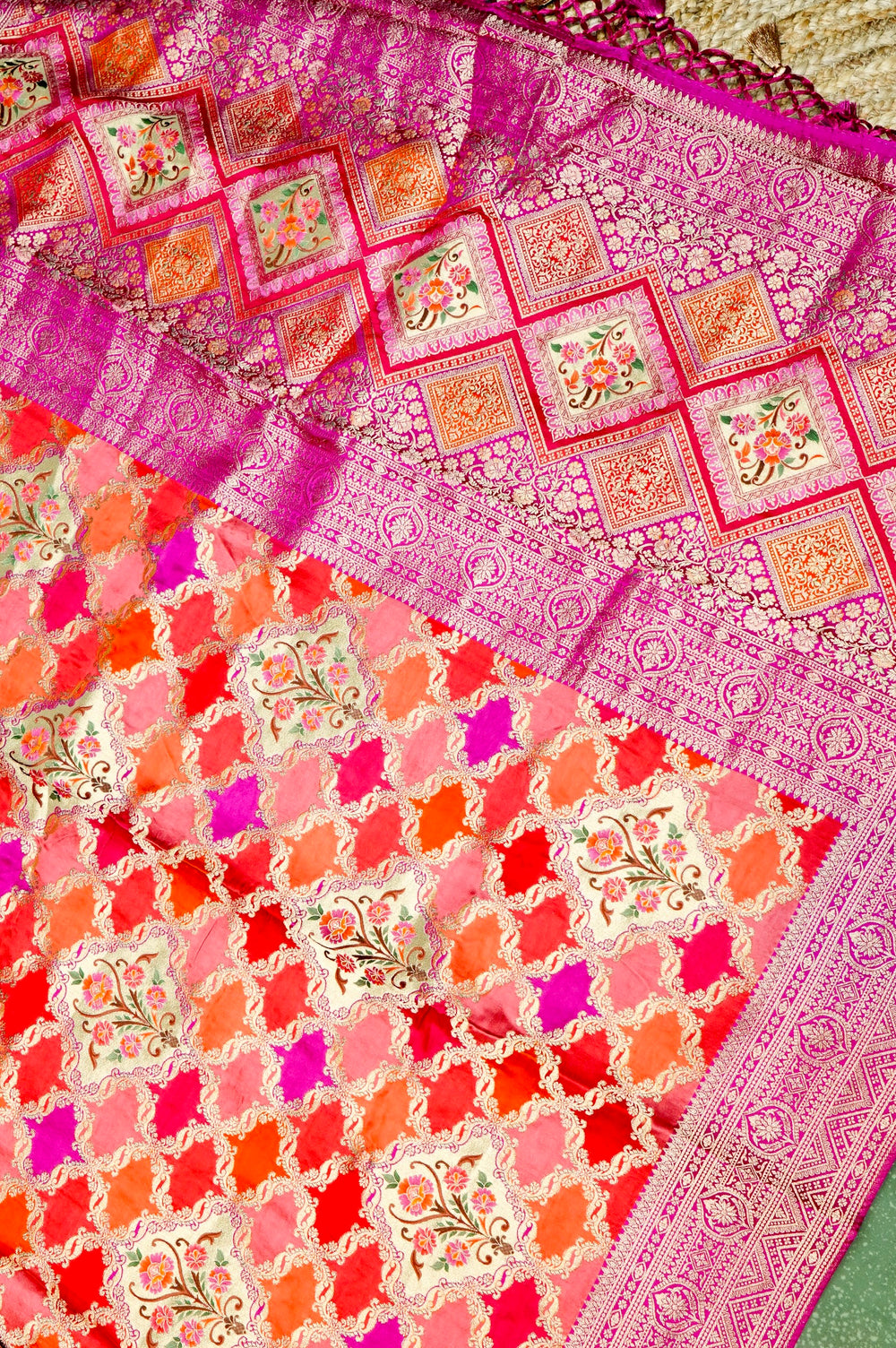 Banarasi Pink Blended Moonga Silk Saree