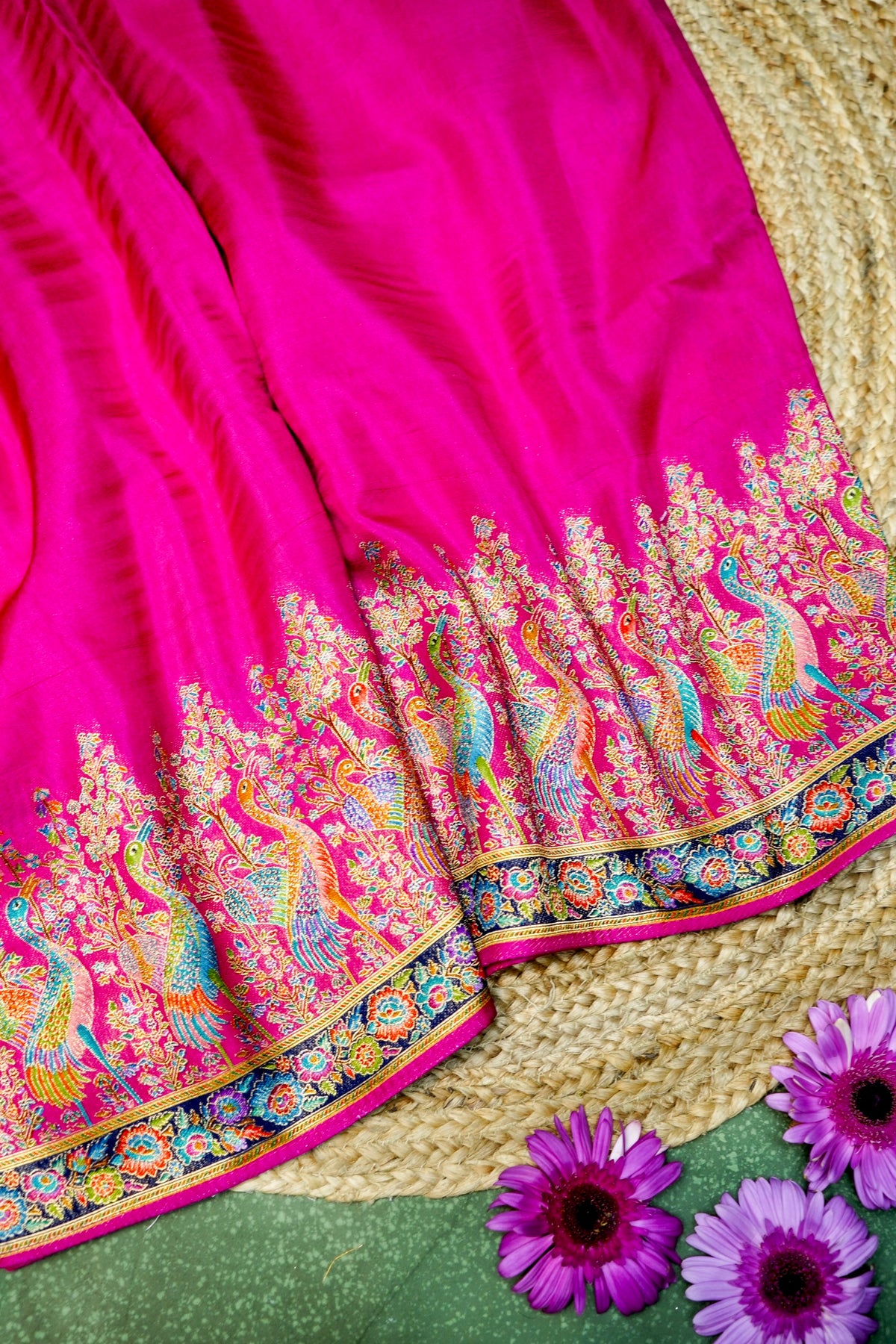 Banarasi Rani Pink Blended Moonga Silk Saree