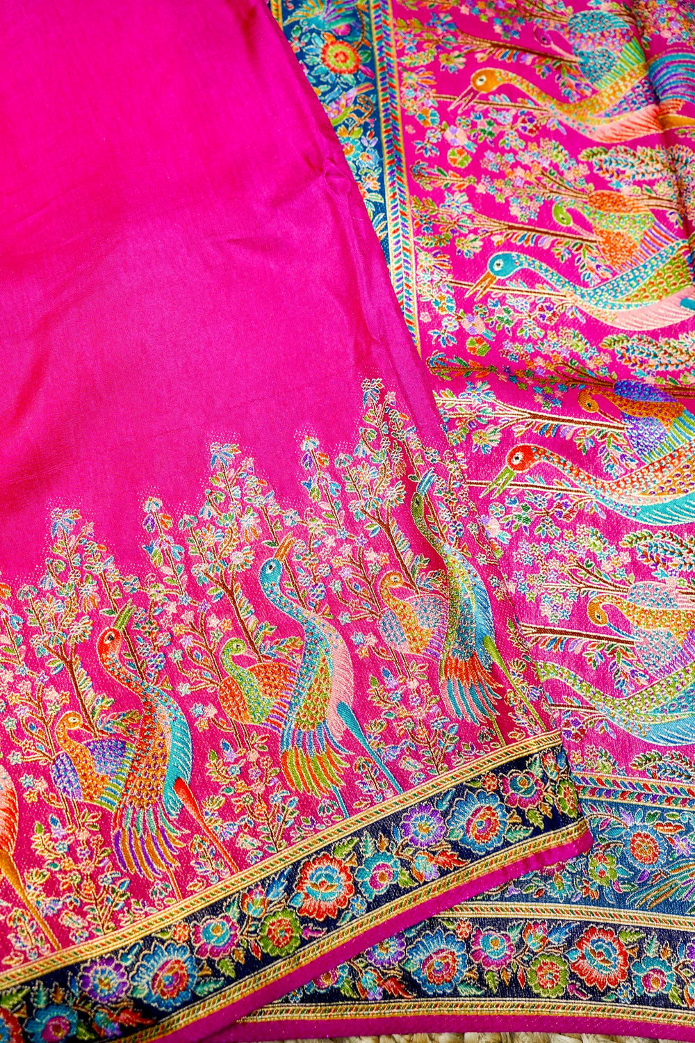 Banarasi Rani Pink Blended Moonga Silk Saree