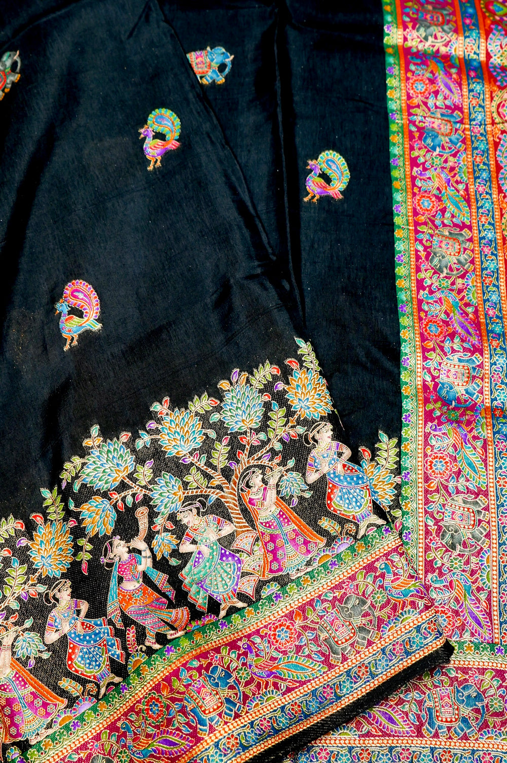 Banarasi Black Blended Moonga Silk Saree