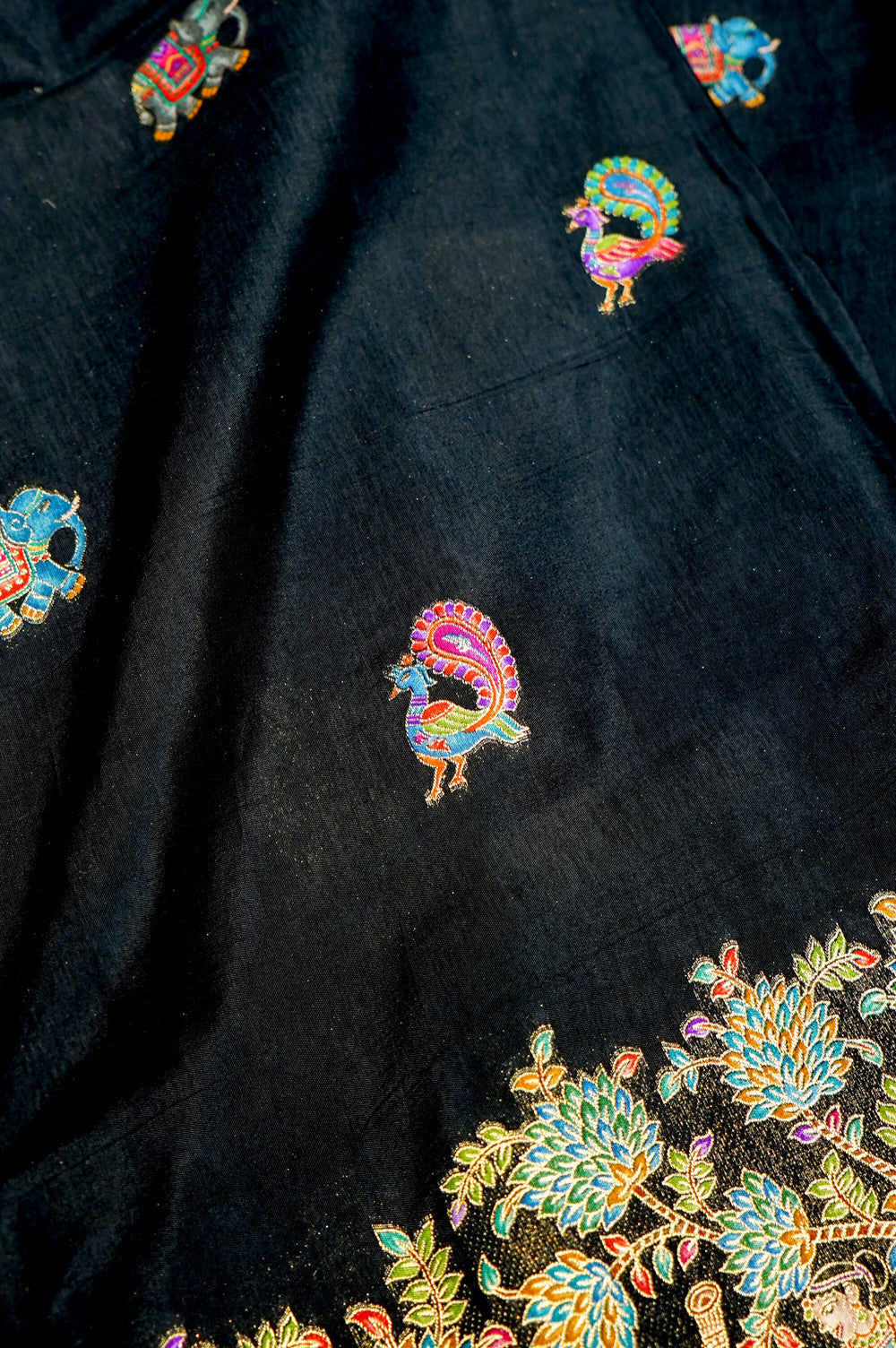 Banarasi Black Blended Moonga Silk Saree