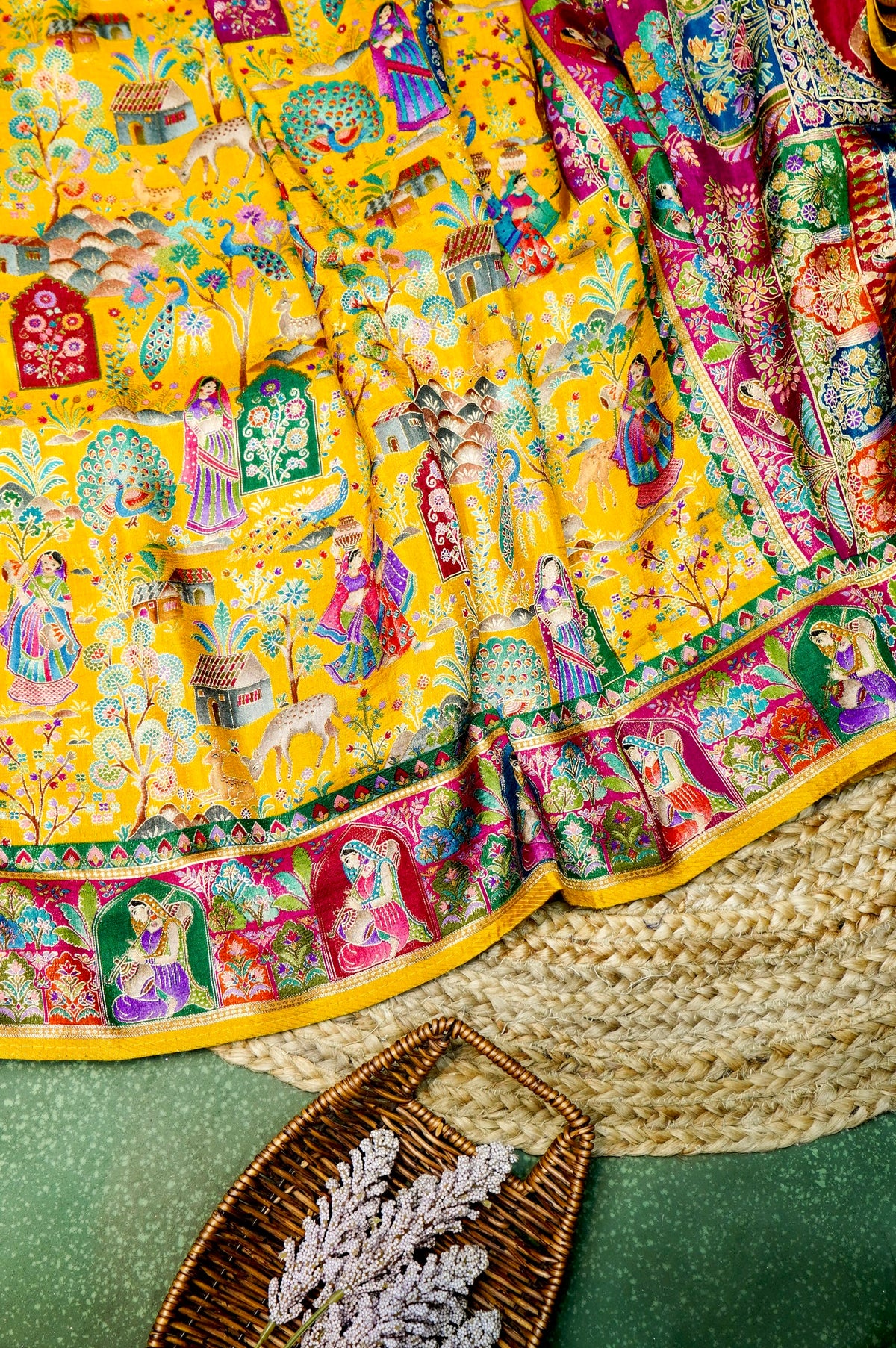 Banarasi Yellow Blended Moonga Silk Saree