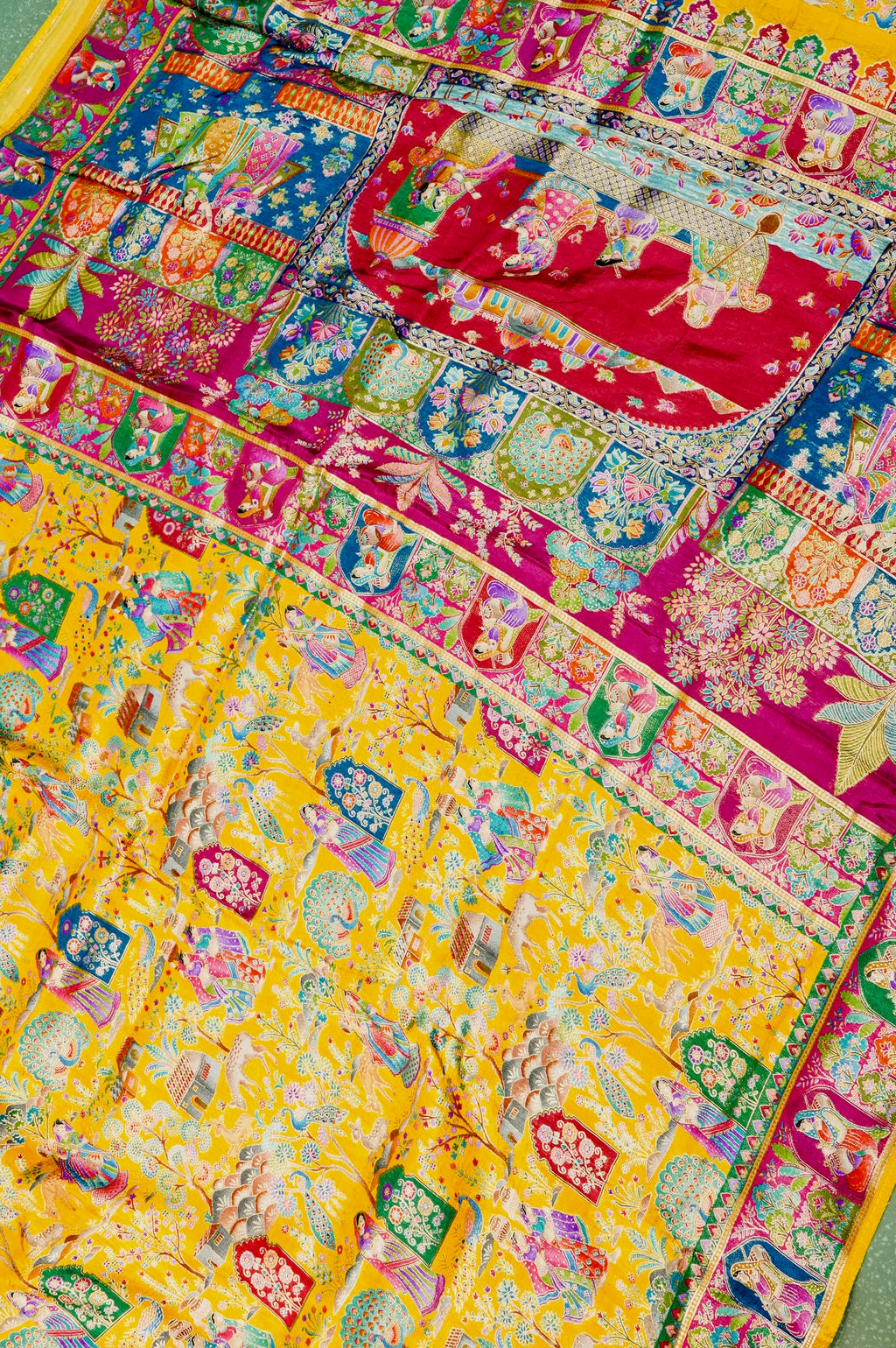 Banarasi Yellow Blended Moonga Silk Saree