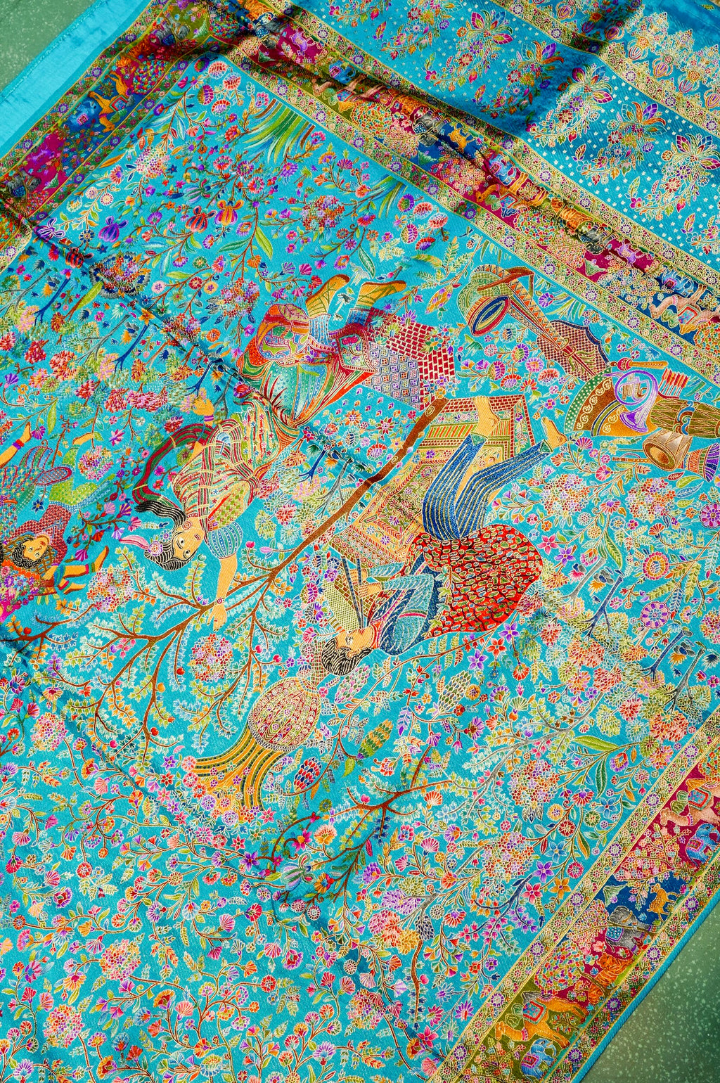Banarasi Firozi Blended Moonga Silk Saree